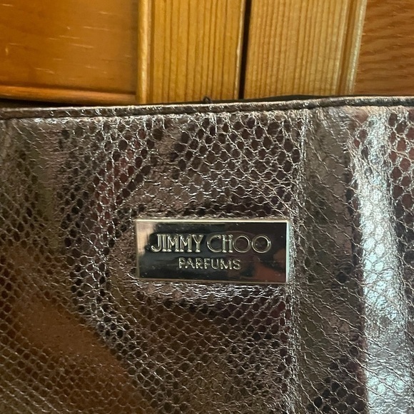 Jimmy Choo Parfums Black & Silver Metallic Large Vegan Leather Tote - Picture 2 of 7